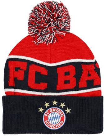 FC Bayern München I Bommelmütze I Beanie I Strickmütze I Unisex I Erwachsene I Mehrfarbig