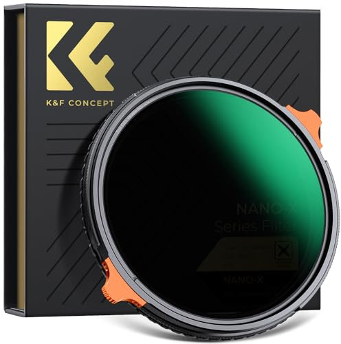 K&F CONCEPT True Color ND Polfilter 46mm Polfilter&ND2-ND32（1-5 Blendenstufen） 2-in-1 multifunktionaler CPL&Graufilter （Nano-Xcel ）