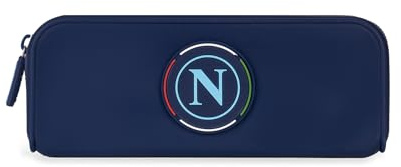 Colourbook Astuccio SSC Napoli Blu In Silicone Lavabile, Portapenne Scuola Con Logo 3D, Zip Robusta, Gadget Ufficiale Calcio Per Bambino Bambina E Tifosi, 19,5 X 7 X 5,5 Cm