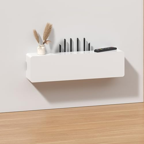 HARELA WiFi-Router-Aufbewahrungsboxen, Wand TV Kabel Verstecken Box, Verstecken Wand Steckdosenbox, Organisieren Sie Ihre wichtigen Utensilien für Zuhause und Büro(White,50cm/19.7in)