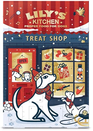 Lily's Kitchen Weihnachtlicher Adventskalender für Hunde – Gefüllt mit Leckerlis & Snacks, Haustiere