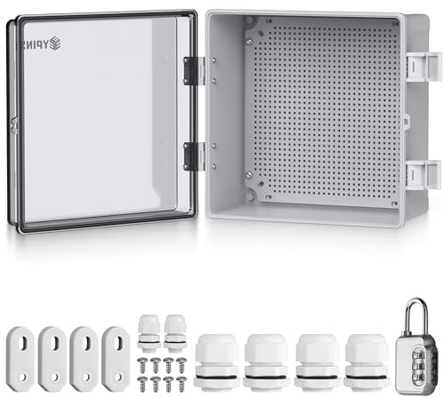 EYPINS Wasserdicht Verteilerkasten IP67, Anschlussdose Wasserdicht ABS Kunststoff Gehäuse außen Steckdosenkasten, Schaltkasten, Stromkasten mit Montagezubehör 30x30x17cm | Transparent Schaltschrank