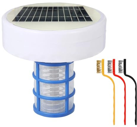 Ionizzatore solare per piscina, Ionizzatore solare per piscina, con spazzole, Ideale per ridurre il cloro, purificare l'acqua