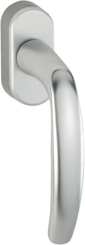 Maniglia per Infissi STAR Cromo Satinata - Maniglia per Porta Finestra e Infissi Alluminio o PVC - Meccanismo Apertura 360 Gradi - Ferramenta Accessori Finestre - Maniglie Interne (Cromo Satinato)