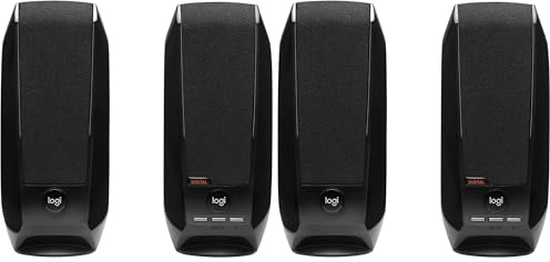 Logitech S150 2.0, Sistema di altoparlanti per PC spina UE – Nero (Confezione da 2)