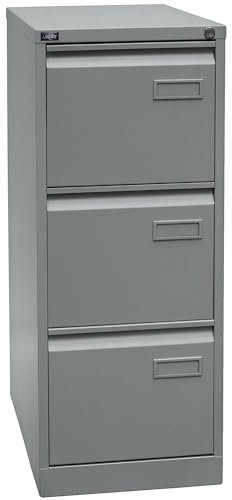 BISLEY Light Hängeregistraturschrank, einbahnig, DIN A4, 3 HR-Schubladen, Metall, 355 Silber, 62.2 x 41.3 x 101.6 cm