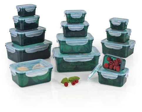 GOURMETmaxx Frischhaltedosen mit Deckel Klick-it 14-Dosen-Set | Aufbewahrungsbox für Meal Prep | Luftdichte, auslaufsichere & stapelbare Vorratsdosen mit Deckel | BPA-frei