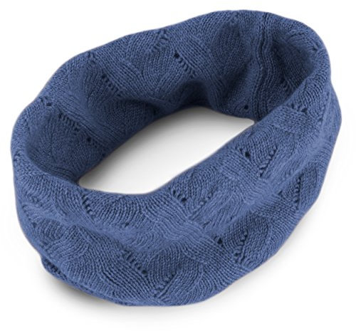 Love Cashmere Ladies 100% Cashmere Neck Warmer Snood - Denim Blue - made in Scotland RRP £95
