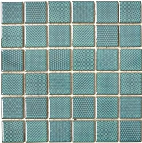 Piastrelle a mosaico in ceramica verde Celadon Heritage Emerald