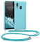 kwmobile Custodia Compatibile con Samsung Galaxy A20e Cover - Back Case in Silicone TPU - Protezione Smartphone con Cordino - blu chiaro