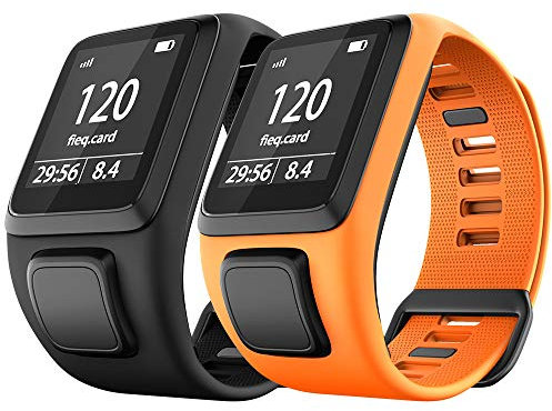 NotoCtiy Bracelet Tomtom Adventurer Montre,Bracelet De Rechange en Silicone pour Tomtom Runner 2 / Runner 3 / Spark 3 / Aventurier/Golfeur 2 Sports GPS Running (NOIR et Orange)