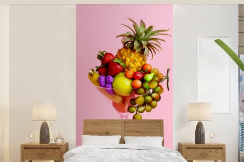 Selbstklebend Tapete Wandpapier Wandaufkleber Fototapete Tapeten Wanddeko 120x240 cm Obst - Cocktail - Martini Glas