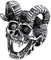 Bandmax Mens Goat Horn Devil Rings Demon Head Rings Halloween Rings Stainless Steel Gothic Punk Rings for Biker