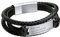 Bandmax Personalisiertes Lederarmband 21cm Flechtarmband Männer Armband Mikrofaser-Lederarmband mit Magnetverschluss Jungen Manschette Armkette mit rechteckigem gebogenem Stück Modeschmuck Accessoire