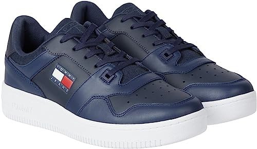Tommy Jeans Sneakers con Suola Preformata Uomo Retro Basket Scarpe, Blu (Twilight Navy), 40 EU