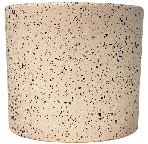 Meliflor Maceta Cerámica Tubular 21x18cm Blanco Estrellado Duraderas y Resistentes - Decoración - Hogar y Jardín - Artesanalmente Fabricado en España - Diseño Exclusivo