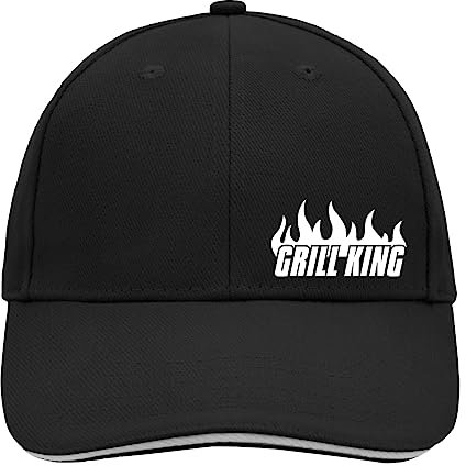 Huuraa Cappy Mütze Grill King Flammen Geschenk Black/Light Grey Grill King Präsent