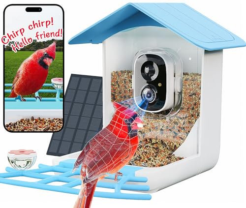 INVOCOO Smart Bird Feeder with Camera Solar Powered