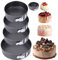 WEGREAT 4 Stück Springform Kuchenform Set: Ø 18/20/22/24 cm Springform mit Flachboden Abnehmbarer Flachboden Runde Backform, Kuchenform Auslaufsicher Antihaftbeschichtung zum Backen Kuchen und Brot