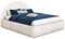 MyBed Doppelbett Moon Polsterbett 120x200cm Cremig mit Bettkasten Stauraum Lattenrost Modernes Schlafzimmer Möbel mit Kopfteil