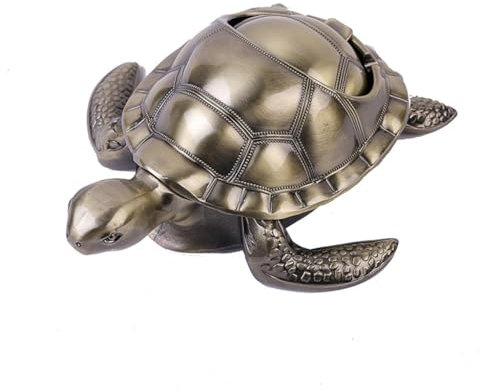 Niedlicher Schildkröten-Aschenbecher mit Deckel, winddicht, für den Innen- und Außenbereich, tragbarer Zigarettenhalter aus Metall, geruchsunterdrückend, für Heimbüro-Dekoration