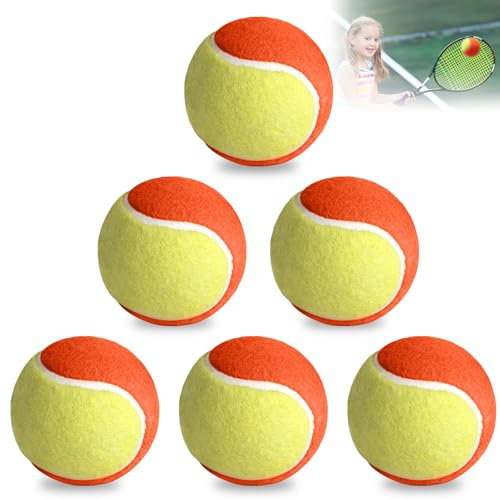 GBKDQQ 6 Stück Tennisbälle: Tennisball Anfänger Tennis Training Balls Kinder Stage 3 Tennisbal Übungs Ball Orange Kinderbälle für Haustiere Sport Spiele für Kinder & Einsteiger im Kleinfeld