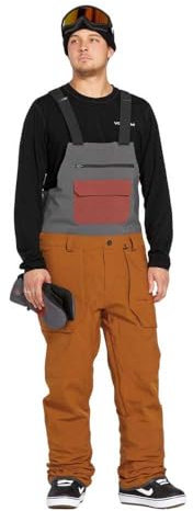 Volcom Herren Roan Bib Snowboard Pant Overalls, Caramel S5, XXL