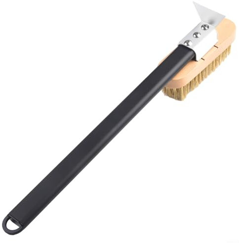 WIIYENA Brosse pour four à pizza, brosse à four réglable en fil métallique et grattoir, ustensiles de barbecue à pizza