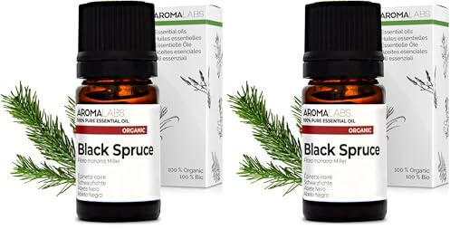 BIO - Black Spruce Essential Oil - 5mL - 100% Pure, Natural, Chemotyped and AB/Cosmos Certified - AROMA LABS (French Brand) (Pack of 2)