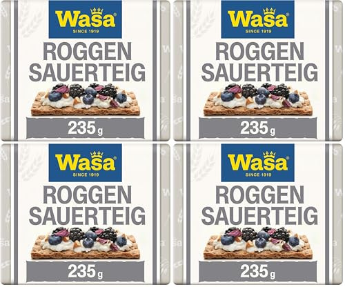Wasa Knäckebrot Roggen Traditionell, 235 g (Packung mit 4)