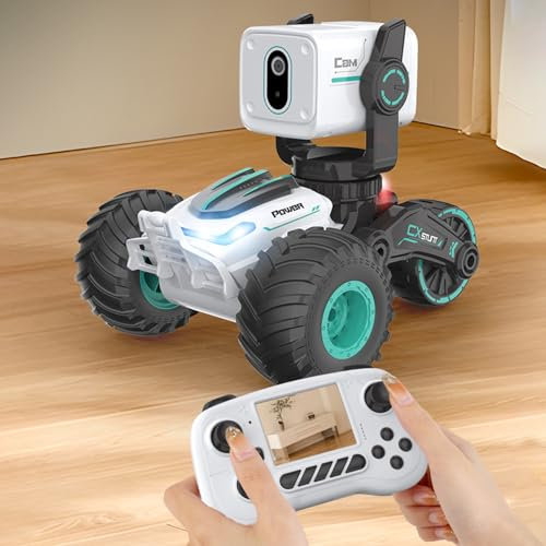 Masiunoz Remote Control Car Toys,RC car with Camera,720P Live Camera - Kids Offroad Truck - Photo Video Toy Car,Boys Birthday Gift, Gift,White