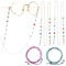 KEYRI 4 PCS Glasses Chain Delicate Eyeglasses Chain Anti-slip Spectacles Cord Bead Glasses String Crystal Glasses Strap for Sport and Daily Use Durable Glasses Cord for Girls and Women (Four Colors)