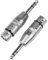 2PC XLR to Jack TRS Adapter, XLR Female to Jack Adapter 6.35mm 1/4 Inch TRS Male to XLRs Female Stereo Connector, 3 Pin Balanced Quarter 6.35mm TRS Male Plug Gender Changer for Mixer Speaker Amplifier