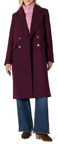 Amazon Essentials Cappotto Lungo a Doppiopetto in Misto Lana, Vestibilità Comoda Donna