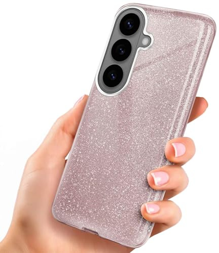 ONEFLOW Glitter Case für Samsung Galaxy S26 Plus Glitzer Handyhülle mit Kameraschutz, Stylische Hülle Glitzernd, Dünne TPU Schutzhülle für Damen, Glitzerhülle Qi kompatibel, Rosa