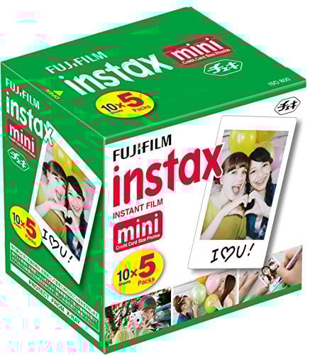 Fuji 96090 Instax Mini Sofortbildfilm, 10 Blatt, 5 Stück, Weiß