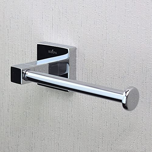ECOSPA Square Toilet Roll Holder with Polished Chrome Finish • Wall Mounted with Fittings