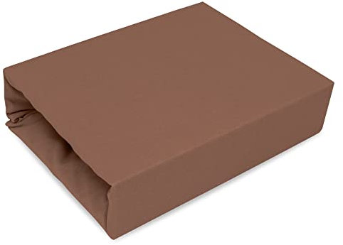 Best for Kids Spannbettlaken Spannbetttuch 100% Baumwolle Jersey in 22 Farben und 9 Größen (80x200, Schokoladenbraun)