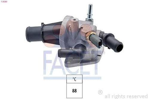 FACET Thermostat Kühlmittel Kühlwasserthermostat mit Dichtung Öffnungstemperatur:88°C für FORD KA (RU8) für FIAT PANDA (169) 500 (312) 500 C (312) PUNTO (188) Doblo Cargo (223)