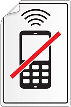 2 Stück Aufkleber Handy Mobiltelefone ausschalten Schild Hinweisschild Warnschild für Fenster und Türen - 130 x 90 mm