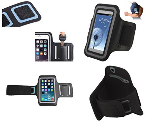 DFV mobile - Armband Professional Cover Neoprene Waterproof Wraparound Sport with Buckle for Plum Trigger Plus - Black