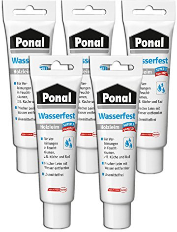 Ponal Holzleim Wasserfest für Verleimungen in Feuchträumen (5x 60g)
