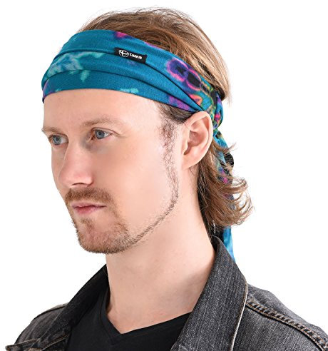 Bandeau Cheveux Femme En Tie Dye, Bandana Homme Élastique Style Hippie Chic, Foulard Pirate À Motif Rétro Fleur Psychédélique Rockstar Boho A