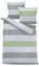 Traumschlaf Biber Bettwäsche Streifen grün kuschelig weiche Made in Germany Qualität mit Reißverschluss 200x200 cm + 2X 80x80 cm