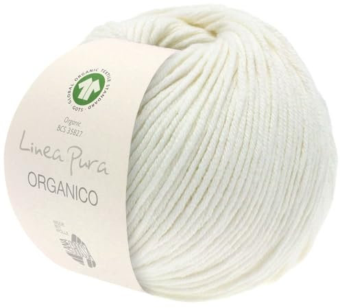 LANA GROSSA Organico | Klassiker aus Bio-Baumwolle | Handstrickgarn aus 100% Bio Baumwolle | 50g Wolle zum Stricken & Häkeln | 90m Garn