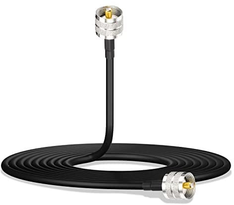 Bingfu UHF Cable Antena Radio CB Cable Coaxial de Extension RG58 2 Metros UHF PL-259 Macho a Macho Antena Cable para CB VHF UHF Radioaficionado Radio Móvil Amplificador Lineal Carga Ficticia