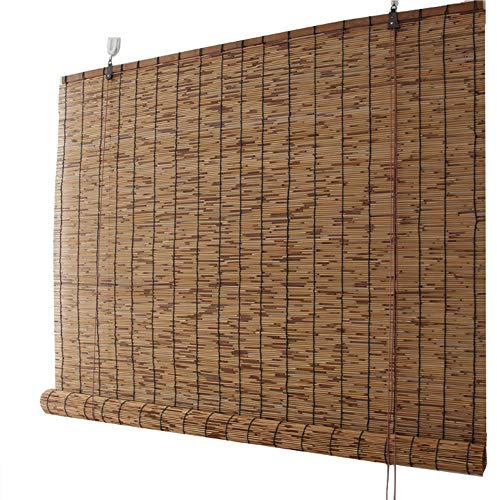YIRC Bambusrollo Fenster Raffrollo Bambus Blickdicht Sichtschutz Rollo Breite 100cm/120cm/130cm/150cm/180cm/200cm Dekoration Bambusvorhang
