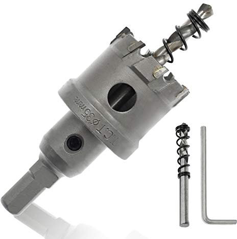 Hordion Scie-cloche en carbure de tungstène de 35 mm avec pointe dentée pour acier inoxydable, tôle, plastique, FRP