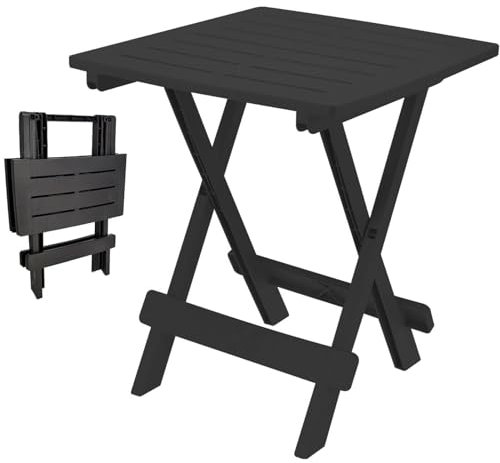 Campingtisch Gartentisch Beistelltisch Falttisch Klapptisch Kunststoff 50x45x43cm Schwarz