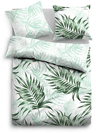TOM TAILOR 0067606 Garnitur mit Kopfkissenbezug Baumwoll-Satin 1x 155x200 cm + 1x 80x80 cm, light green